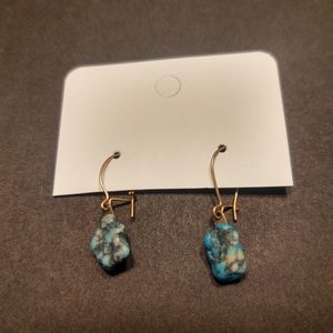 Green and gold earrings